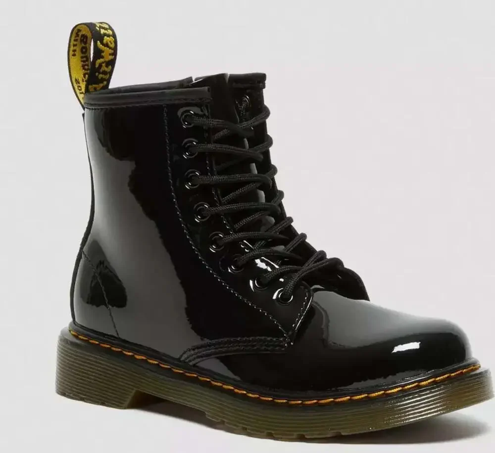 Dr. Martens 1460 Patent Leather Boots Youth Size 1 Black NWOB Glossy Combat